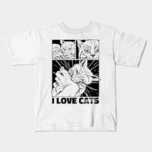 Cat bite comic Kids T-Shirt